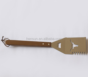 Trung Quốc Nhà Máy Tùy Chỉnh Bán Buôn Bbq Bếp Thép Không Gỉ Thìa Với Tay Cầm Bằng Gỗ - Product Image 3