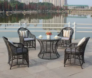 patio outdoor dining sets wicker PE rattan arm chair