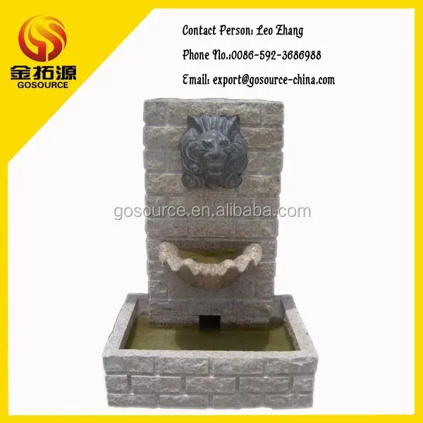 garden stone fountain with lion