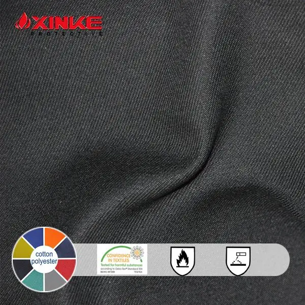 EN61482 Lớp 1 Polyester/Bông Vải Ngọn Lửa Chống Tiêu Cực Chống Tĩnh Twill Vải Cho Đồng Phục Bảo Vệ