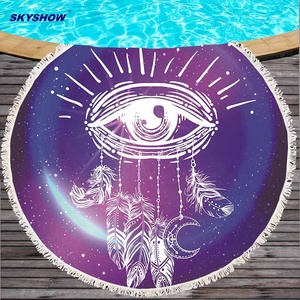 <span class=keywords><strong>Prix</strong></span> usine personnalisé imprimé japonais banane Monstera feuilles tapis en microfibre serviette de plage ronde avec Logo - Product Image 5