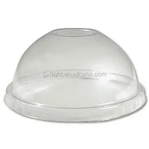 Smoothie Clear Plastic Cup Dome Lid With Hole