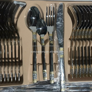 Di lusso in acciaio inox oro posate con forchetta per insalata popolare nel mercato del nord America - Product Image 4