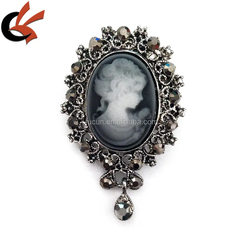 Cổ Điển Bạc Tone Cameo Trâm Pin Mặt Dây Chuyền Thời Trang Trang Phục Phụ Kiện Wedding Party Kỷ Niệm Engagement Trẻ Em Của Quà Tặng