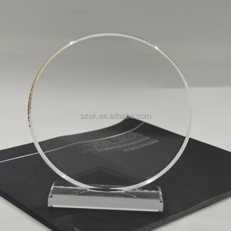 Di forma rotonda in bianco acrilico trasparente trofeo disegno/PMMA award