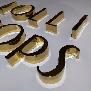 Espejo de color dorado de acero inoxidable, <span class=keywords><strong>alfabeto</strong></span> de metal 3D, letrero de metal, letrero de logotipo de letras de metal - Product Image 5