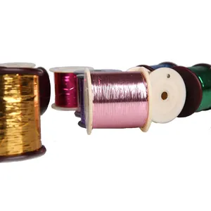 High Sheen Metallic Foil Metallic Yarn For Embroidery M Type Gold Sliver Metallic Thread