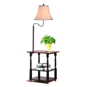 Accueil Salon <span class=keywords><strong>Étagère</strong></span> en bois <span class=keywords><strong>Lampe</strong></span> sur pied avec table d'appoint Table avec <span class=keywords><strong>lampe</strong></span> attachée Lampadaire centre de la maison - Product Image 3