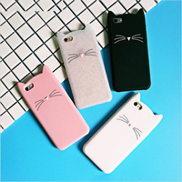 Coque de protection 3D en forme d'animal pour Iphone, compatible modèles 6, 7 et 7 Plus, mignon, dessin animé, chat, dessin animé, 3D, Silicone