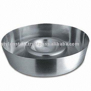Ensemble de dîner en acier inoxydable pour hôtels et restaurants Bol de service rond pour snack Chip & Dip pour usage domestique Argenterie Matériau métallique - Product Image 3