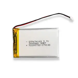 Stokta pil üreticisi DTP 3.7v lityum pil 2000mah 634169 3 tel