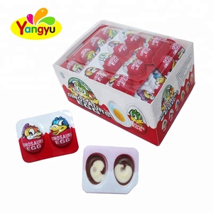 Niño dibujos animados dinosaurio sorpresa huevo <span class=keywords><strong>chocolate</strong></span> con galletas dulces en caja de exhibición - Product Image 1
