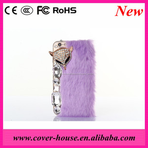 sang trọng bling tinh thể con cáo lông thỏ trường hợp cho apple <span class=keywords><strong>iphone</strong></span> 6 6s lông thỏ trường hợp điện thoại di động - Product Image 3
