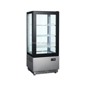 80L commerciële 4 side glass mini display bier chiller machine topping bar koelkast