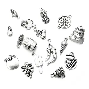 Mixed Antique Silver Color Fruit European Bracelets Charm Pendants Fashion Jewelry Making Findings DIY Charms Handmade