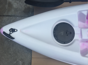 Karying — Kayak de pêche en polyéthylène rose, accessoire pour attraper des poissons, position assise sur le dessus, avec chariot