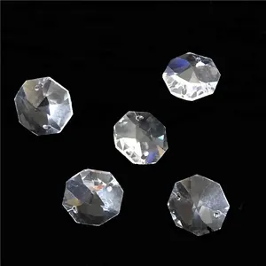 Honneur de cristal coupes claires perles octogonales en cristal maison verre octogone perles au chalumeau cristal lustre perles décoration