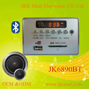 Jk6890bt haute qualité bluetooth mp3 lecteur décodeur usb sd fm radio led affichage