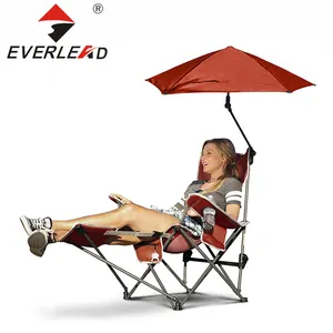 Дешевый складной стул для кемпинга с навесом и подставкой для ног