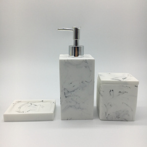 Polished Faux Marble Resin <strong>Bathroom</strong> <strong>Accessories</strong> <strong>Set</strong> - Product Image 4