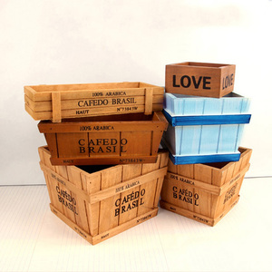 Belle couleur <span class=keywords><strong>pas</strong></span> <span class=keywords><strong>cher</strong></span> sapin en bois Pot de fleur boîte de rangement moyen planteur/Vase extérieur jardin clôture maison bureau élégant panier de fleurs - Product Image 1