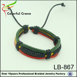 nouvelle mode bon marché de gros bijoux faits à la main <span class=keywords><strong>bracelet</strong></span> en cuir coloré - Product Image 1