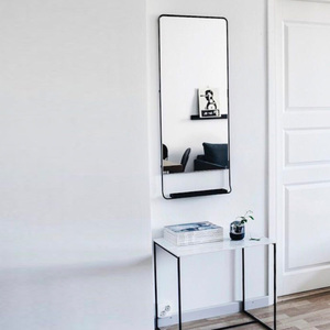 <span class=keywords><strong>Grand</strong></span> <span class=keywords><strong>miroir</strong></span> <span class=keywords><strong>mural</strong></span> décoratif en métal noir surdimensionné avec étagère <span class=keywords><strong>pour</strong></span> <span class=keywords><strong>couloir</strong></span> salle de bain - Product Image 5