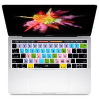 Cubierta de atajos de teclado de teclas a prueba de agua única, pieles de silicona para Macbook Pro 13 "15", barra táctil para Adobe Lightroom