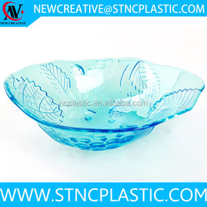 ART DECO di Girasole di Disegno TRASPARENTE di plastica COLOR AMBRA BUCCIA D'ARANCIA DETTAGLIO CIOTOLA di FRUTTA CHE SERVE PIATTO - Product Image 5