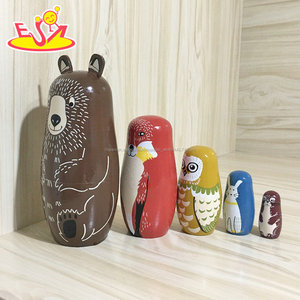2018 venta al por mayor DIY matryoshkas 5 unids madera animial muñeca rusa para niños W06D104 - Product Image 2