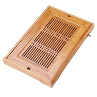 Pcs Céramique Plateau de Thé En Bambou de Drainage De Stockage D'eau Kung Fu Thé Conseil De Chambre Chinois de Table Salon de Thé Drinkware pour La Maison bureau