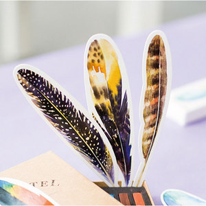 Boîte de 30 signets en forme de plume <span class=keywords><strong>Kawaii</strong></span>, fournitures scolaires et de bureau - Product Image 2