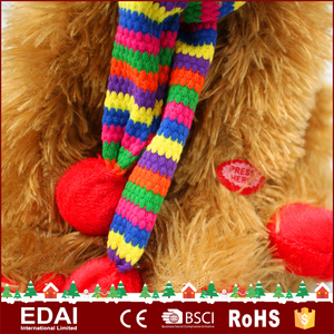 Nueva llegada Custom color Naughty musical renos de peluche juguete con bufanda de colores - Product Image 4