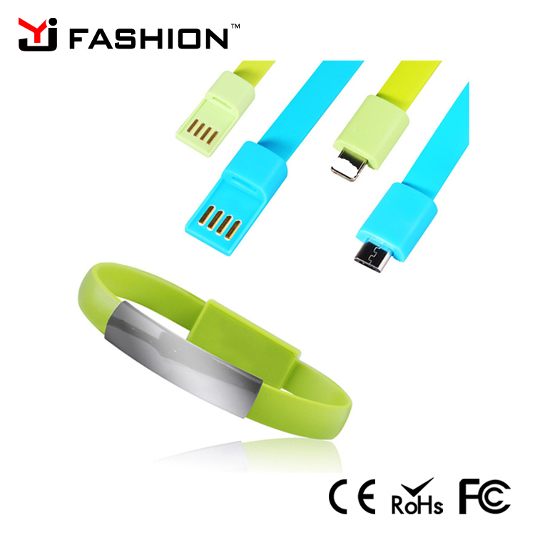 Дешевые мобильные телефоны аксессуары 2in1 зарядка браслет micro usb кабель зарядное устройство для android и iphone