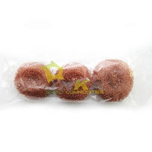 18G * 3 Cái Bếp Đồng Tráng Scourer/Copperized Scrubber Cọ Rửa <span class=keywords><strong>Pad</strong></span> Cho Hộ Gia Đình Làm Sạch - Product Image 2