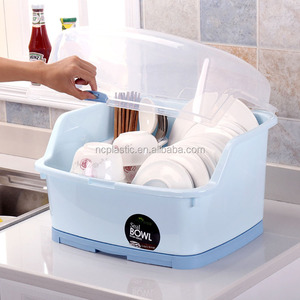 Escurridor de Platos de Plástico para Cocina con Tapa, Rectangular, Organizador de <span class=keywords><strong>Vajilla</strong></span> - Product Image 1