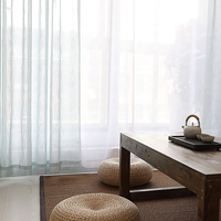 Tissus pour rideaux, en filet de lin teint en coton pour le salon