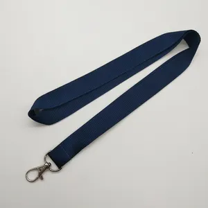 Customized fabric dark blue neck strap lanyards from china supplier