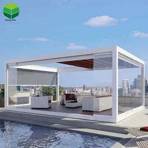 Pergola impermeabile da giardino <span class=keywords><strong>in</strong></span> alluminio Bioclimatique da parete all'aperto per piscina - Product Image 1