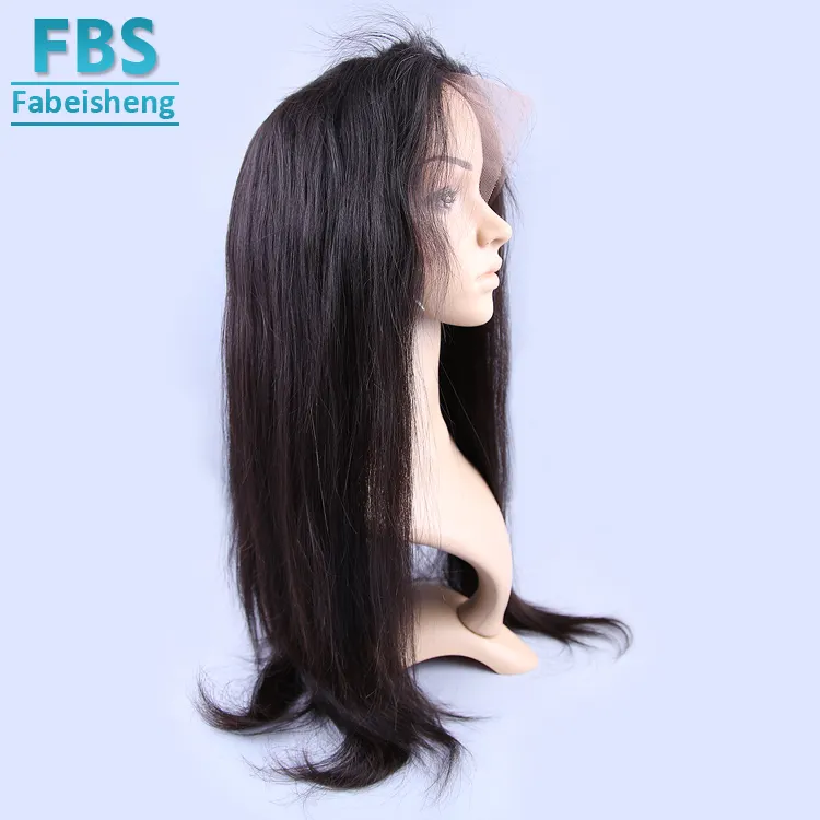 Оптовая продажа, необработанные бразильские волосы с выравненной кутикулой, парик на полной сетке, натуральные человеческие волосы 1b естественного цвета