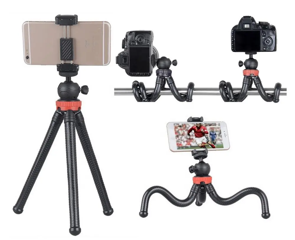 Portable Lightweight Carbon Fiber Octopus Tripod 360 Degree Flexible Stand Holder Mount for Phone, Camera DSLR Outdoor shooting