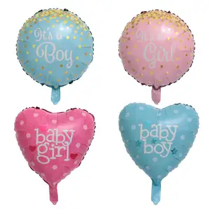 NEW 5pcs 45X45cm Baby Boy Girl Balloon Children Birthday Party Decoration Kids Baby Shower It Is Boy Girl Helium Balloon Globos