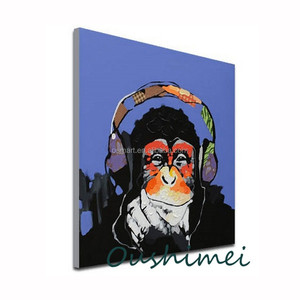 Hiện đại trừu tượng hand-Painted khỉ bức tranh sơn dầu đười ươi và GORILLA tác phẩm nghệ thuật cho trang trí nội thất <span class=keywords><strong>Canvas</strong></span> hỗ trợ cơ sở - Product Image 2