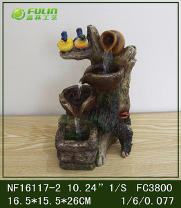 Statue de pots d'oiseaux en résine, <span class=keywords><strong>fontaine</strong></span> de cascade d'<span class=keywords><strong>eau</strong></span> intérieure, livraison gratuite - Product Image 3