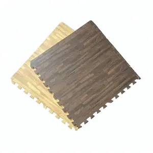 wood grain flooring mats EVA foam exercise puzzle tile