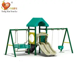 Bambini parco parco giochi all'aperto doppio sedile per bambini swing all'aperto set per il commercio all'ingrosso