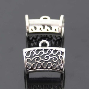 Collana Vintage gioielli pinch bails sciarpa slide bail perline a tubo curvo <span class=keywords><strong>per</strong></span> la creazione di gioielli - Product Image 2