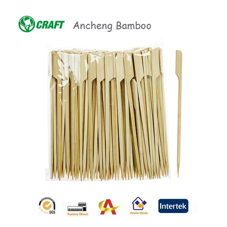 Eco palitos para churrasco conjunto grelha picaretas teppo espeto de bambu remo