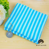 Bebek yumuşak jersey mavi ve beyaz şerit pamuk likra ipliği boyalı örme kumaş