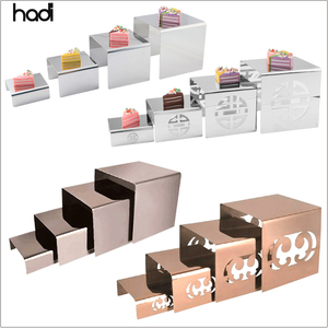 Support de <span class=keywords><strong>buffet</strong></span> moderne pour restaurant, décoration, <span class=keywords><strong>buffet</strong></span> de desserts, rose gold, avec plateau en verre - Product Image 5
